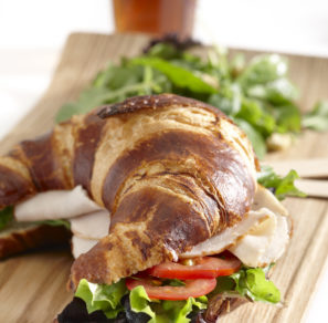 pretzel croissant sliced