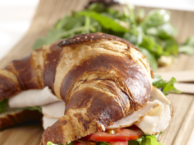 pretzel croissant sliced